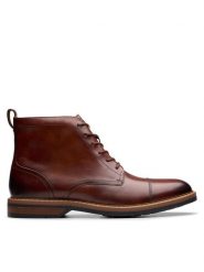 Clarks Kozaki Aldwin Cap 26179733 Brązowy. Brązowe buty zimowe męskie Clarks, bez wzorów, ze skóry, bez obcasa, bez zapięcia. Za 479.99 zł.