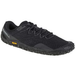 Buty do biegania męskie, Merrell Vapor Glove 6. Czarne buty do biegania męskie Merrell, bez wzorów, z gumy, bez zapięcia, do biegania. Za 515.00 zł.