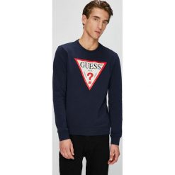 Guess Jeans - Bluza. Czarne bluzy nierozpinane męskie Guess Jeans, z aplikacjami, z bawełny. Za 349.90 zł.