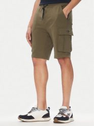 Aeronautica Militare Szorty sportowe 251BF025F459 Khaki Regular Fit. Brązowe szorty sportowe męskie Aeronautica Militare, bez wzorów, z bawełny, sportowe. Za 269.99 zł.