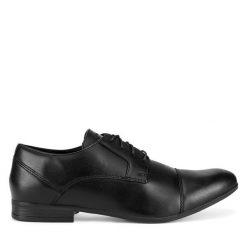Półbuty Lanetti. Czarne eleganckie półbuty męskie Lanetti, wizytowe, bez obcasa, bez zapięcia. Za 129.99 zł.