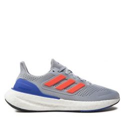 Buty do biegania adidas. Szare buty do biegania męskie ADIDAS, bez wzorów, bez zapięcia, do biegania. Za 449.99 zł.