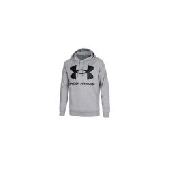 Bluza z kapturem Męska Under Armour Rival Big Logo Jasnoszary. Czarne bluzy z kapturem męskie Under Armour, m, bez wzorów, z kapturem. Za 341.00 zł.