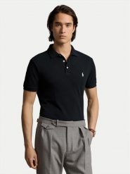 Polo Ralph Lauren Polo 710941439001 Czarny Custom Slim Fit. Czarne koszulki polo męskie Polo Ralph Lauren, m, bez wzorów, z bawełny, bez kołnierzyka, bez ramiączek. Za 299.00 zł.
