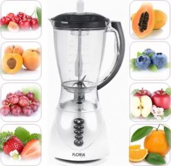 BLENDER KIELICHOWY BIAŁY 3 BIEGI + PULSE 1,5L 300W. Blendery Floria. Za 79.00 zł.