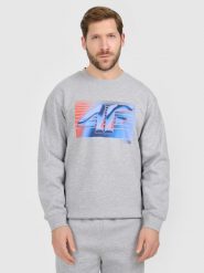 4F Bluza dresowa nierozpinana bez kaptura męska - szara M. Szare bluzy nierozpinane męskie 4f, m, bez wzorów, z dresówki, biznesowe, bez ramiączek, bez kaptura. Za 159.99 zł.