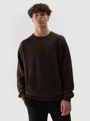 4F Bluza dresowa nierozpinana bez kaptura męska - brązowa XXL. Brązowe bluzy nierozpinane męskie 4f, m, bez wzorów, z bawełny, sportowe, bez ramiączek, bez kaptura. W wyprzedaży za 79.99 zł.