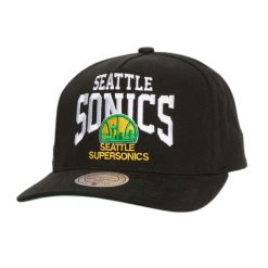 Czapka typu snapback Mitchell & Ness Big Time Pro Seattle Supersonics. Czarne czapki męskie Mitchell & Ness, bez wzorów. Za 202.50 zł.