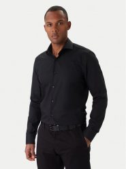 BOSS Koszula H-Hank 50550925 Czarny Slim Fit. Czarne koszule męskie Boss, m, bez wzorów, z bawełny, bez kołnierzyka, bez ramiączek. Za 619.99 zł.
