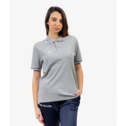 Polo Givova 3XL Szary i Biały - Oddychająca Bawełna. Białe koszulki polo męskie Givova, xl, bez wzorów, z bawełny, eleganckie, bez kołnierzyka, bez ramiączek. Za 165.99 zł.