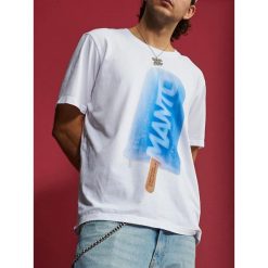 Koszulka sportowa MANTO Ice cream z krótkim rękawem. Białe t-shirty sportowe męskie Manto, m, bez wzorów, sportowe, bez ramiączek. Za 109.99 zł.