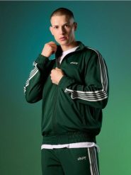 Bluza bomberka z lampasami - zielony. Zielone kurtki męskie Sinsay, l, bez wzorów, bez ramiączek, bez kaptura. Za 59.99 zł.