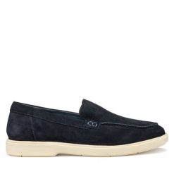 Mokasyny Geox. Niebieskie mokasyny męskie Geox, bez zapięcia. Za 399.99 zł.