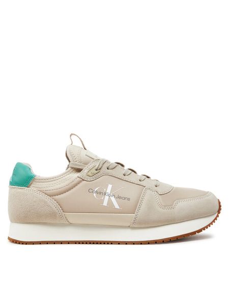 Calvin Klein Jeans Sneakersy Runner Sock Laceup Ny-Lth YM0YM00553 Beżowy. Brązowe buty sportowe na co dzień męskie Calvin Klein Jeans, m, bez wzorów, z jeansu, bez ramiączek, bez kaptura. Za 399.99 zł.