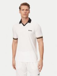 BOSS Polo Serve 2 50559200 Biały Slim Fit. Białe koszulki polo męskie Boss, m, bez wzorów, z syntetyku, bez kołnierzyka, bez ramiączek. Za 599.99 zł.