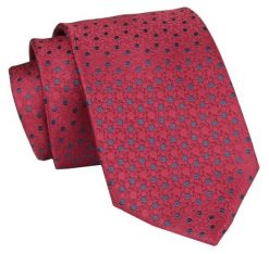 Męski Krawat - Czerwony, Drobny Groszek - Angelo di Monti. Czerwone krawaty i muchy męskie Angelo di Monti, bez wzorów, z tkaniny, eleganckie. Za 45.00 zł.