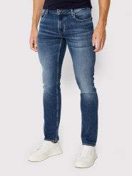 Guess Jeansy M2YAN1 D4Q42 Niebieski Skinny Fit. Niebieskie jeansy męskie Guess, z aplikacjami, z bawełny. Za 439.99 zł.