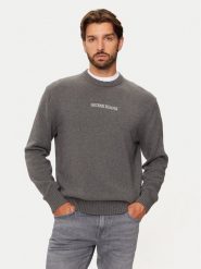 Guess Jeans Sweter M4BR31 Z3HM1 Szary Regular Fit. Szare kardigany męskie Guess Jeans, l, z aplikacjami, z bawełny, bez ramiączek. Za 349.00 zł.