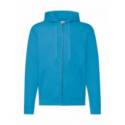 Męska Klasyczna Bluza Z Kapturem. Niebieskie bluzy nierozpinane męskie Fruit of the Loom, m, bez wzorów, z kapturem. Za 80.99 zł.