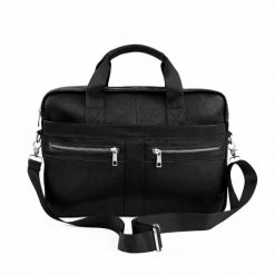 Duża skórzana męska torba na laptopa i dokumenty Solier SL45 Milo czarny. Czarne torby na laptopa męskie bez wzorów, duże. Za 329.00 zł.