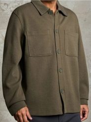 Kurtka koszulowa - khaki. Brązowe kurtki męskie Sinsay, l, bez wzorów, bez ramiączek, bez kaptura. Za 59.99 zł.