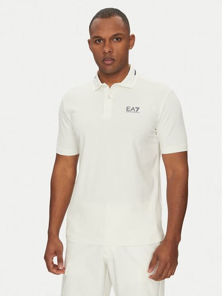 EA7 Emporio Armani Polo 7M000184 AF13511 U0005 Biały Regular Fit. Białe koszulki polo męskie EA7 Emporio Armani, m, bez wzorów, z bawełny, bez kołnierzyka, bez ramiączek. Za 199.99 zł.