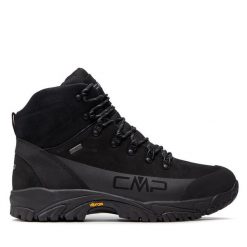 Trekkingi CMP. Czarne buty trekkingowe męskie CMP, bez wzorów, sportowe, bez obcasa, bez zapięcia. Za 399.99 zł.