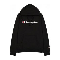 Bluza męska Champion Hooded. Czarne bluzy nierozpinane męskie CHAMPION, m, bez wzorów, bez ramiączek, bez kaptura. Za 308.87 zł.