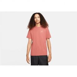 Koszulka sportowa męska Nike Air Jordan Flight. Czerwone t-shirty sportowe męskie Nike, m, bez wzorów, z bawełny, sportowe, bez ramiączek. Za 239.99 zł.