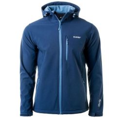 Kurtka męska Softshell Hi-Tec Caen - niebieska, Rozmiar XL. Niebieskie kurtki softshell męskie Hi-tec, m, bez wzorów, z polaru, bez kaptura, trekkingowe. Za 184.99 zł.
