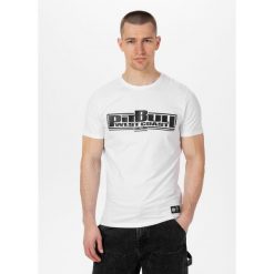 Koszulka bawełniana sportowy t-shirt dla dorosłych Slim Fit Classic Boxing. Białe t-shirty sportowe męskie PITBULL, m, bez wzorów, z bawełny, casualowe, bez ramiączek. Za 99.00 zł.