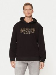 Armani Exchange Bluza XM000332 AF12269 UC001 Czarny Regular Fit. Czarne bluzy nierozpinane męskie Armani Exchange, m, bez wzorów, z syntetyku, bez ramiączek, bez kaptura. Za 349.99 zł.