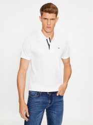 Tommy Jeans Polo Placket DM0DM15370 Biały Slim Fit. Białe koszulki polo męskie Tommy Jeans, m, bez wzorów, z bawełny, bez kołnierzyka, bez ramiączek. Za 199.99 zł.