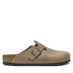 Klapki Birkenstock. Brązowe klapki i japonki męskie Birkenstock, bez wzorów. Za 509.99 zł.