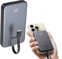 Powerbank Ugreen Powerbank 10000mAh USB + USB-C, 20W, wbudowany kabel UGREEN 75161B. Powerbanki UGREEN. Za 99.90 zł.