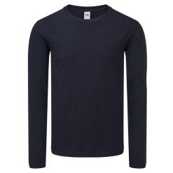 Kultowa Koszulka Z Długim Rękawem Unisex Dla Dorosłych. Niebieskie koszulki męskie z długim rękawem Fruit of the Loom, xl, bez wzorów, sportowe, bez kołnierzyka, bez ramiączek. Za 53.99 zł.