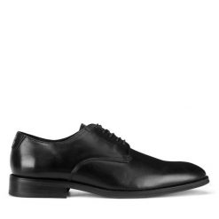 Półbuty GINO ROSSI. Czarne eleganckie półbuty męskie Gino Rossi, wizytowe, bez obcasa, bez zapięcia. Za 359.99 zł.