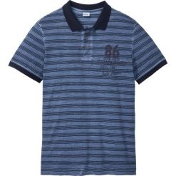 Shirt polo bonprix indygo w paski. Niebieskie koszulki polo męskie bonprix, m, bez wzorów, bez kołnierzyka, bez ramiączek. Za 32.99 zł.