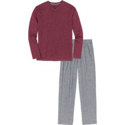 Piżama bonprix bordowo-szary melanż. Czerwone piżamy męskie bonprix, melanż, z dekoltem w serek. Za 49.99 zł.