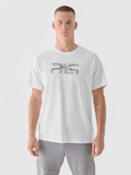 4F T-shirt oversize męski 4F x Robert Lewandowski - biały L. Białe t-shirty męskie 4f, l, bez wzorów, z bawełny, bez kołnierzyka, bez ramiączek. W wyprzedaży za 59.99 zł.