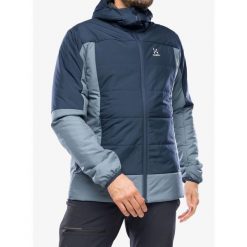Kurtka ocieplana męska Haglofs Mimic Silver Hood. Niebieskie kurtki męskie Haglöfs, m, bez wzorów, sportowe, bez ramiączek, bez kaptura. Za 529.99 zł.