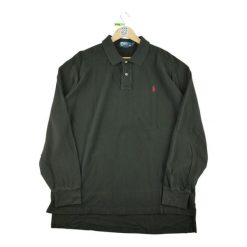 Second life - Długi Rękaw Polo Shirt dla Mężczyzn Czarny - Stan bardzo dobry. Czarne koszulki męskie z długim rękawem Ralph Lauren, m, bez wzorów, sportowe, bez kołnierzyka, bez ramiączek. Za 126.86 zł.