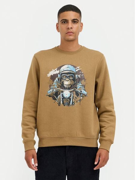 Blend Bluza 20717756 Beżowy Regular Fit. Brązowe bluzy nierozpinane męskie Blend, l, bez wzorów, z bawełny, bez ramiączek, bez kaptura. Za 99.99 zł.