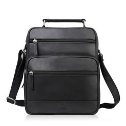 Torba męska skórzana na ramię czarna vintage listonoszka męska Paolo Peruzzi T-127-HBL. Czarne torby męskie na ramię bez wzorów, z materiału, vintage, na ramię. Za 259.00 zł.