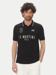 La Martina Polo Yeshayahu MAP320 PK001 Czarny Regular Fit. Czarne koszulki polo męskie La Martina, m, bez wzorów, z bawełny, bez kołnierzyka, bez ramiączek. Za 649.99 zł.
