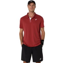Polo Asics Court. Brązowe koszulki polo męskie Asics, bez wzorów, sportowe, bez kołnierzyka, bez ramiączek. Za 188.00 zł.