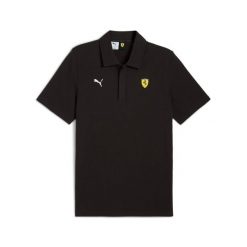 Polo Puma Ferrari Sportswear. Czarne koszulki polo męskie Puma, m, bez wzorów, sportowe, bez kołnierzyka, bez ramiączek. Za 212.50 zł.
