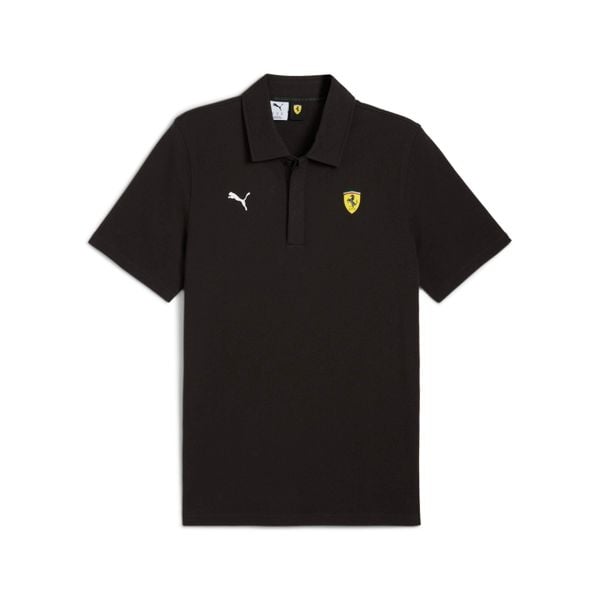 Polo Puma Ferrari Sportswear. Czarne koszulki polo męskie Puma, m, bez wzorów, sportowe, bez kołnierzyka, bez ramiączek. Za 247.50 zł.