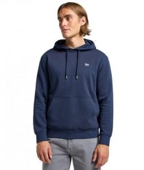 MESKA BLUZA LEE PLAIN HOODIE MOOD INDIGO 112363881. Niebieskie bluzy nierozpinane męskie Lee, m, bez wzorów, bez ramiączek, bez kaptura. Za 209.99 zł.