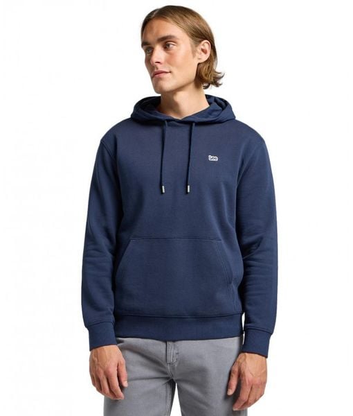 MESKA BLUZA LEE PLAIN HOODIE MOOD INDIGO 112363881. Niebieskie bluzy nierozpinane męskie Lee, m, bez wzorów, bez ramiączek, bez kaptura. Za 209.99 zł.
